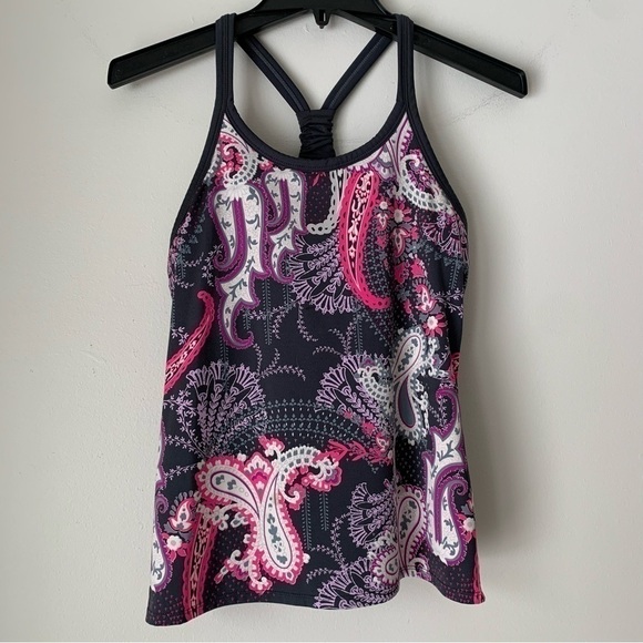 ATHLETA Women's Multicolor Geometric Design Racerback Tank Top Small - Picture 1 of 5